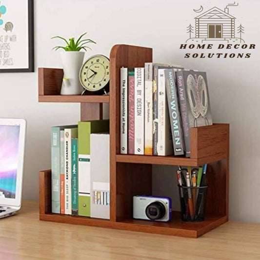Wooden L-Shape Mini Book Shelf For Office/ Home