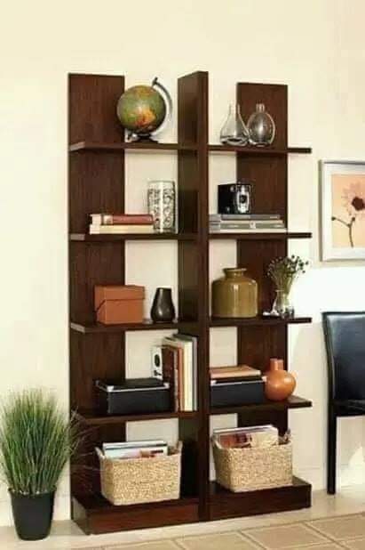 Unique wooden book shelf