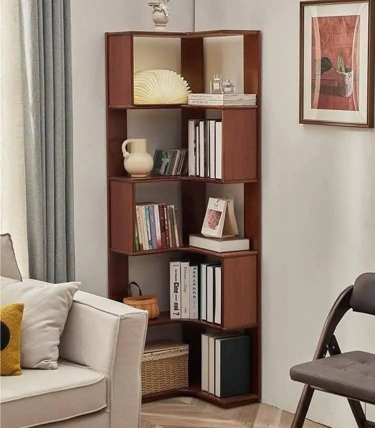 Wooden Stylish corner bookshelf