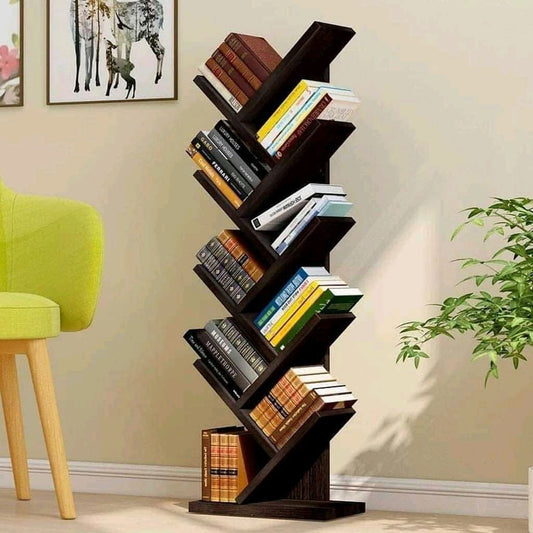 9 Tier Wooden Tree Book Shelf