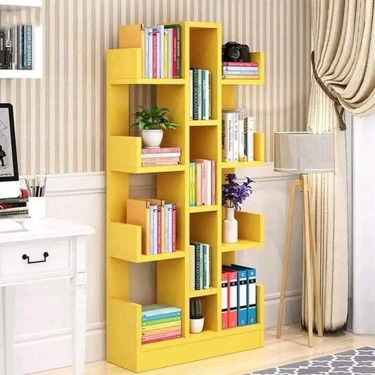 Wooden L-Shape Book Shelf For Office/ Home
