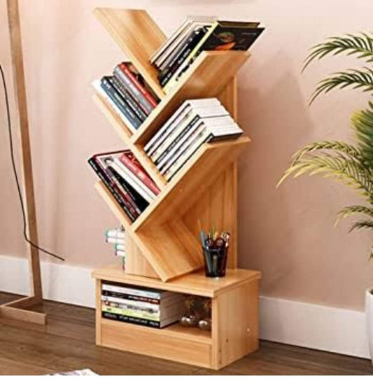 Wooden Tree Shape 5 Tier Bookshelf