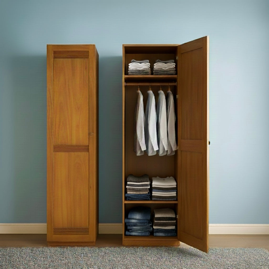 Wooden Single Door Wardrobe | Minimalist Single Door Almira