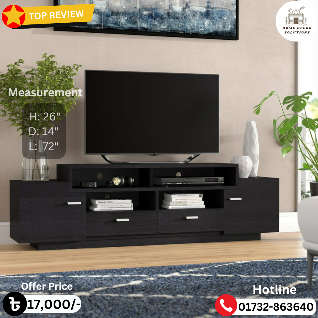 Elegant TV Stand with Cabinet | Wooden TV Stand