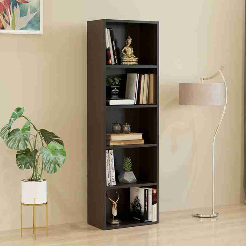 5-Shelf Narrow Bookcase Pure Mehugoni Wooden