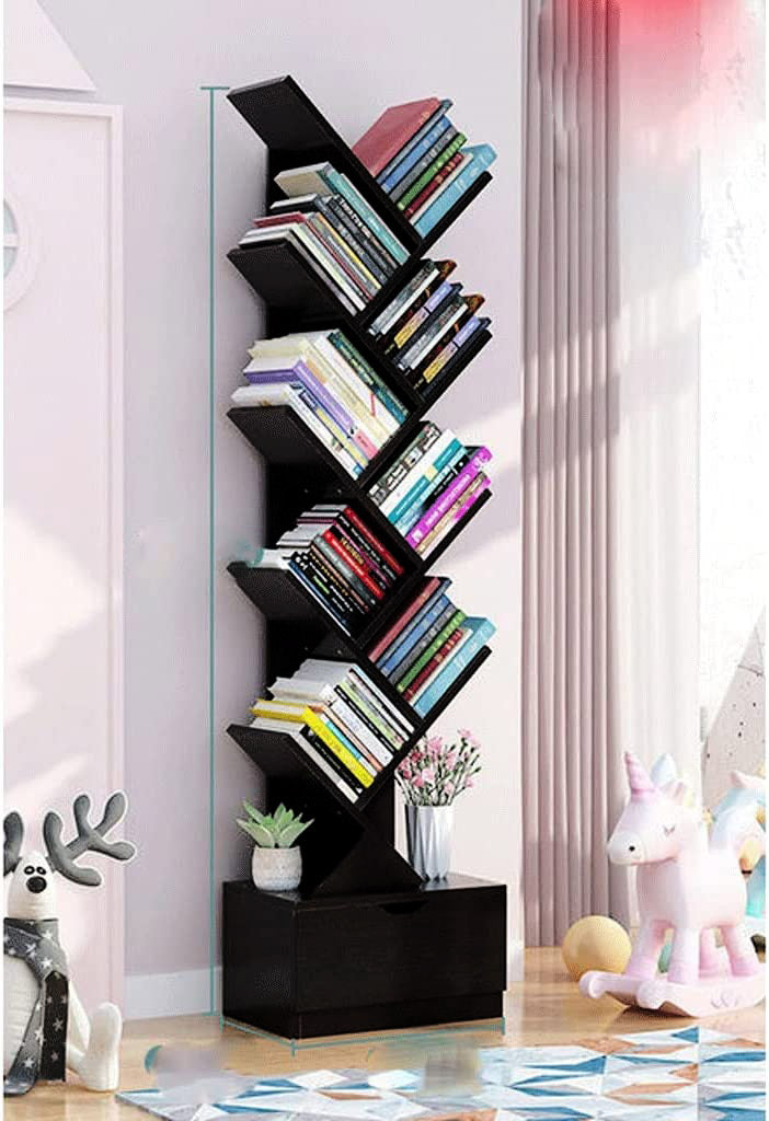 Wooden Tree Shape 9 Tier Bookshelf For Office & Home