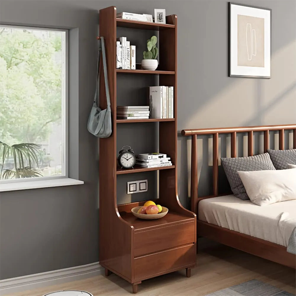 Wooden Bedside Multi Functional Storage Shelf