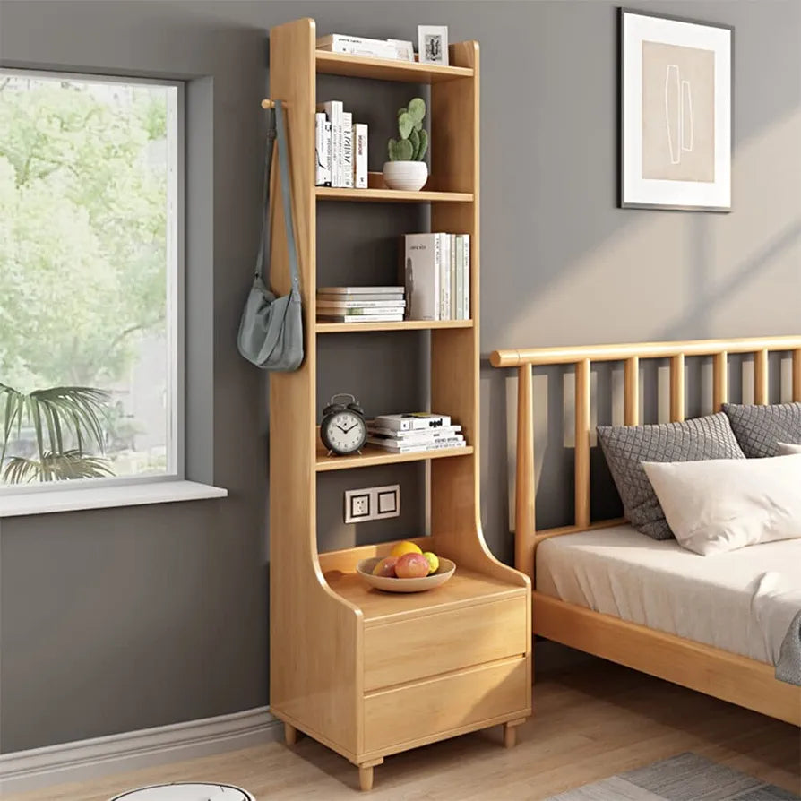 Wooden Bedside Multi Functional Storage Shelf