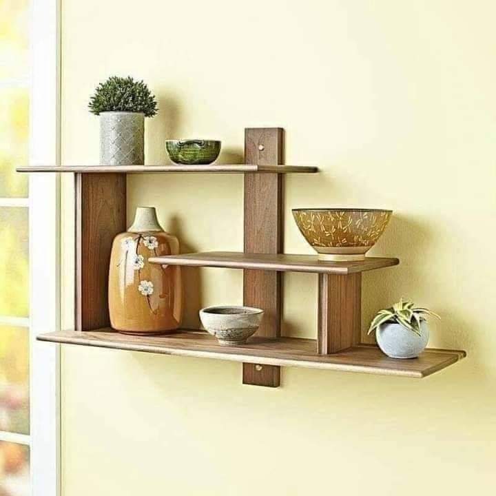 Unique Wooden Wall Shelf