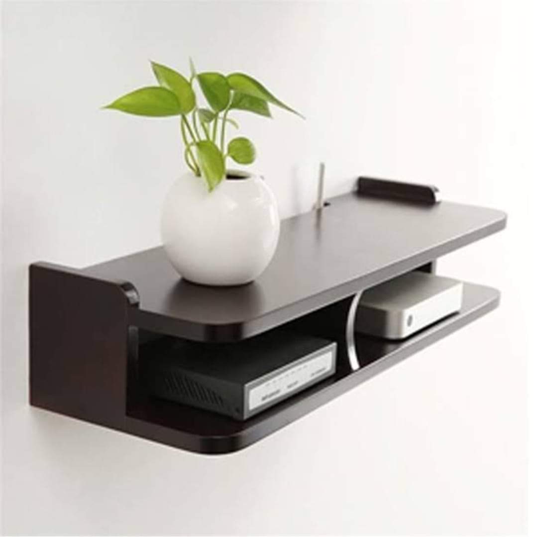 Wooden Wall Hanging Router Shelf For Office & Home