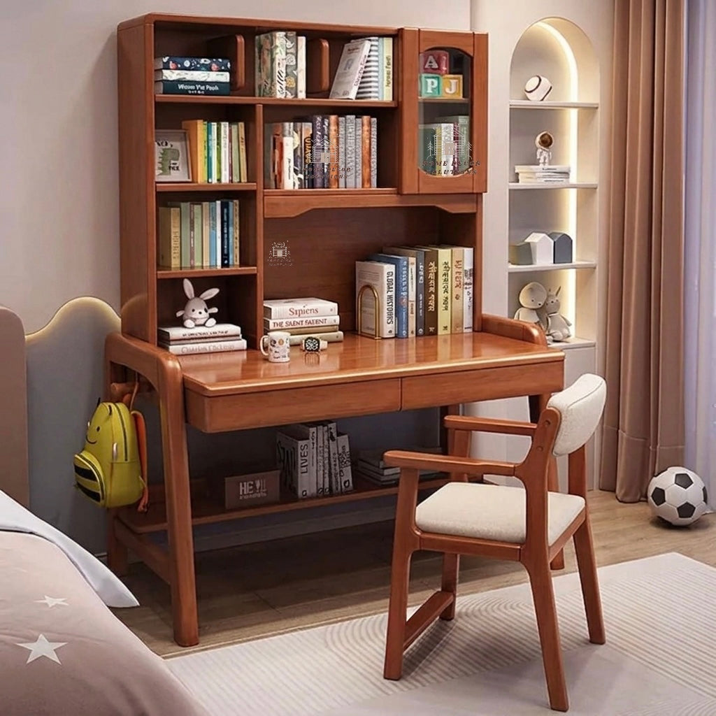 Premium Solid Wood Executive Study Desk with Chair Set