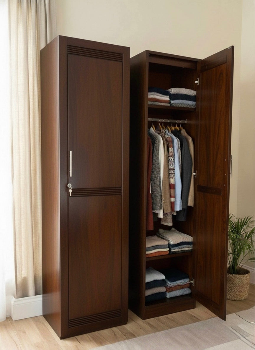 Wooden Single Door Wardrobe | Minimalist Single Door Almira