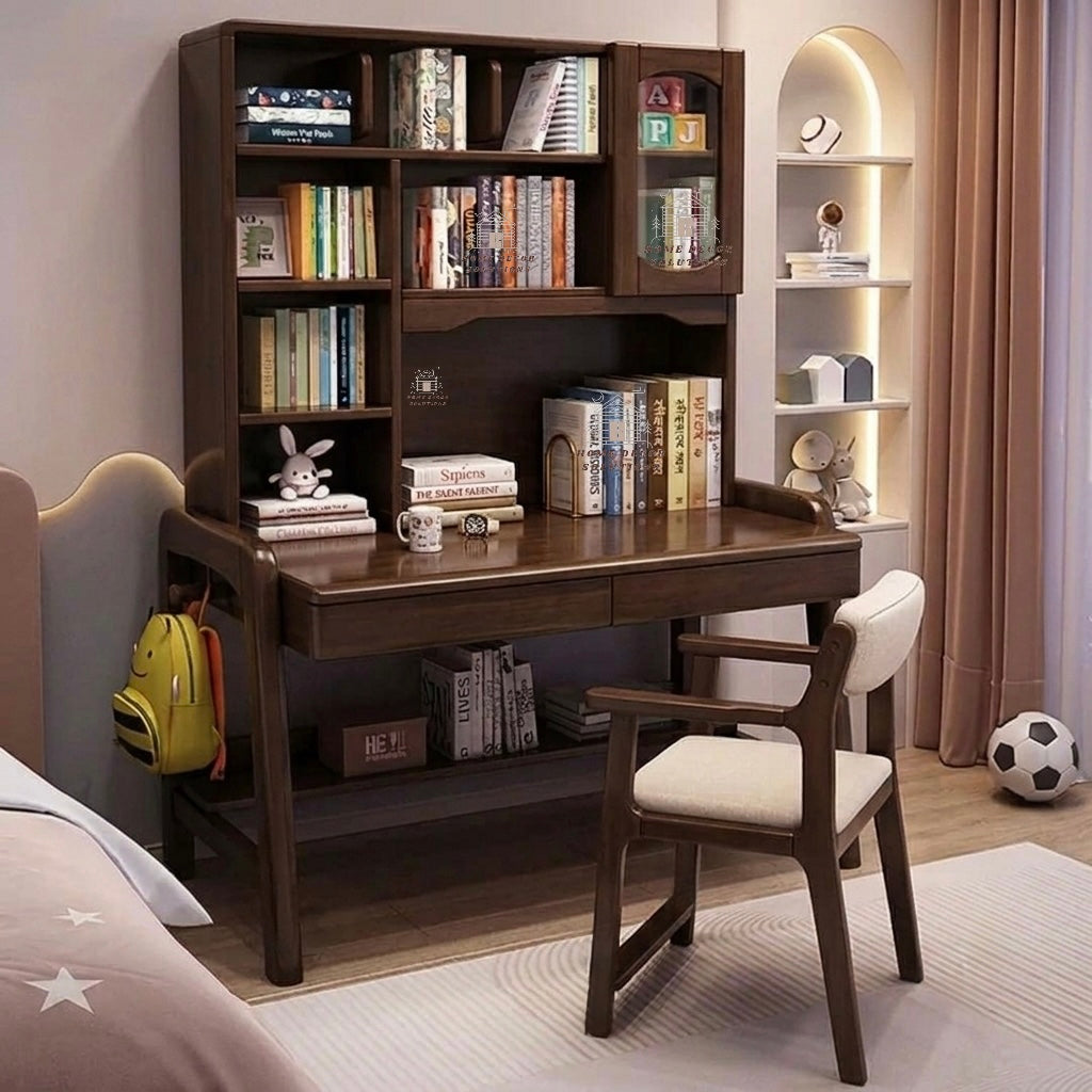 Premium Solid Wood Executive Study Desk with Chair Set