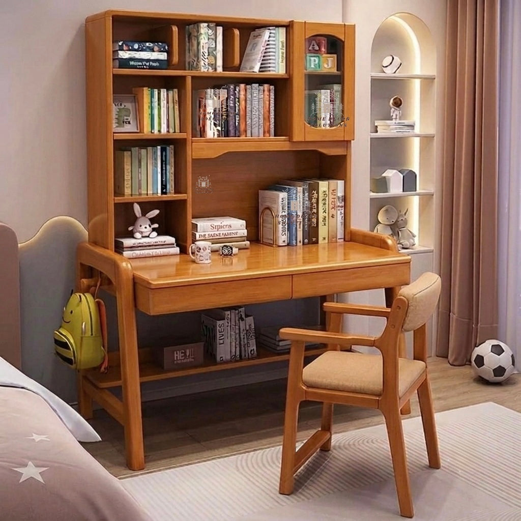 Premium Solid Wood Executive Study Desk with Chair Set