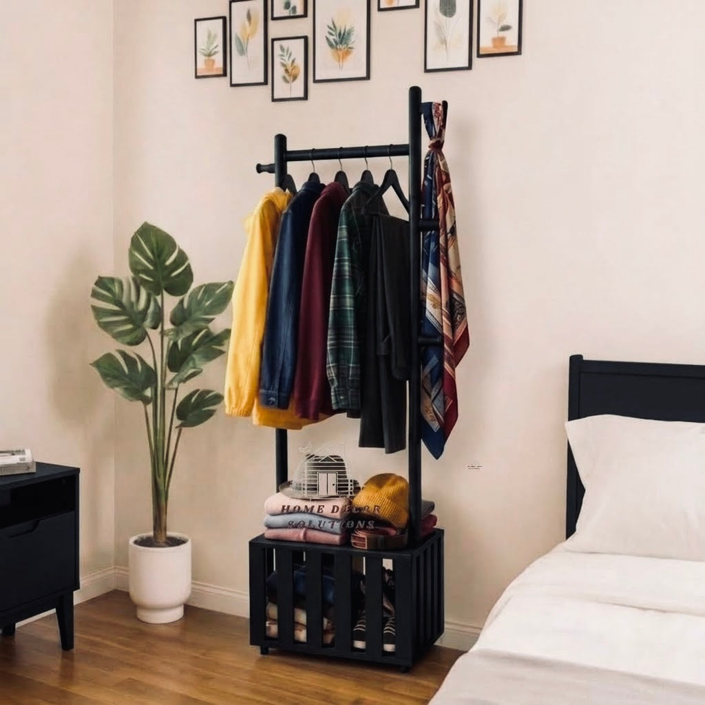 Premium Wooden Coat & Clothes Hanger Rack with Wheels