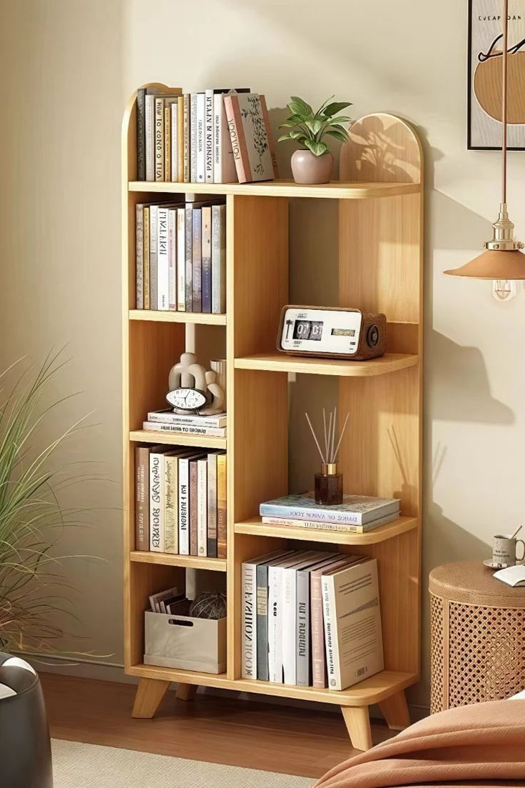 Premium Aesthetic Wooden Bookshelf & Display Rack for Home Decor