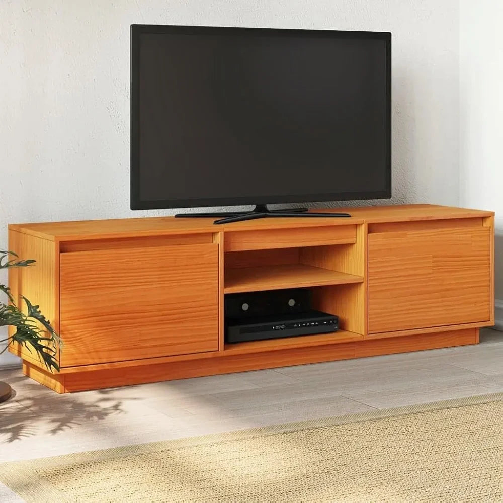 Minimalist Wooden TV Cabinet - Smart TV Console Table with Storage Cabinets
