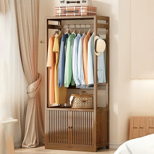 Wooden Alna with Cabinet | Simple And Modern Clothes Rack