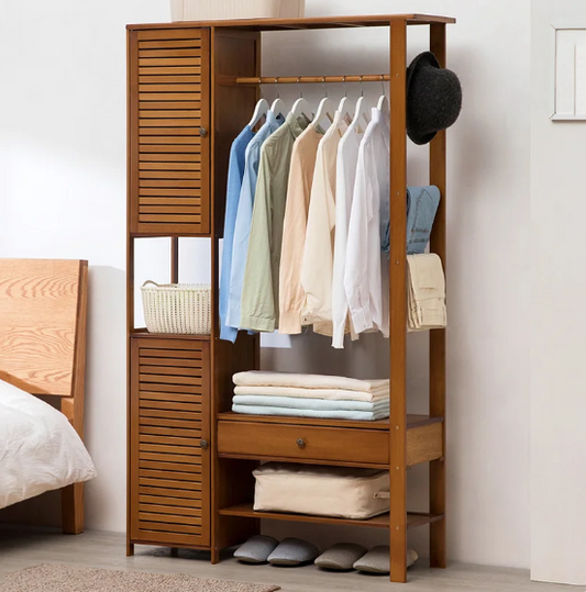 Wooden Bedroom Closets Storage Organizer | Wooden Clothes Stand