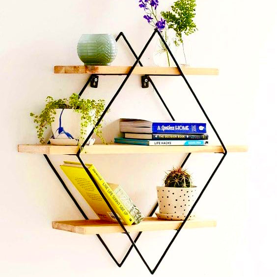 3-Tier Storage Decorative Hanging Shelves for Bedroom, Living Room, Bathroom, Kitchen, Office and More