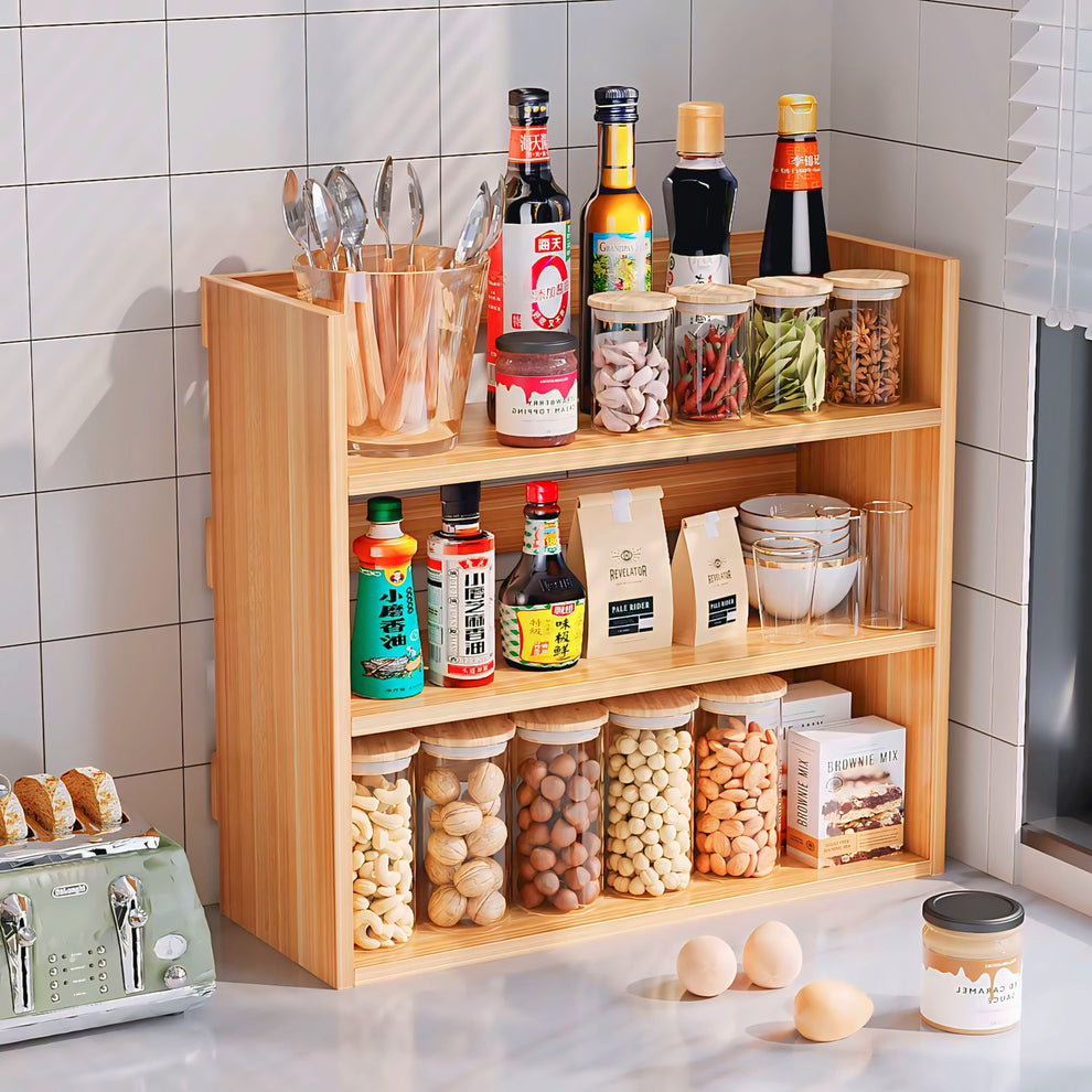Stylish wooden kitchen shelf for your beautiful kitchen storage