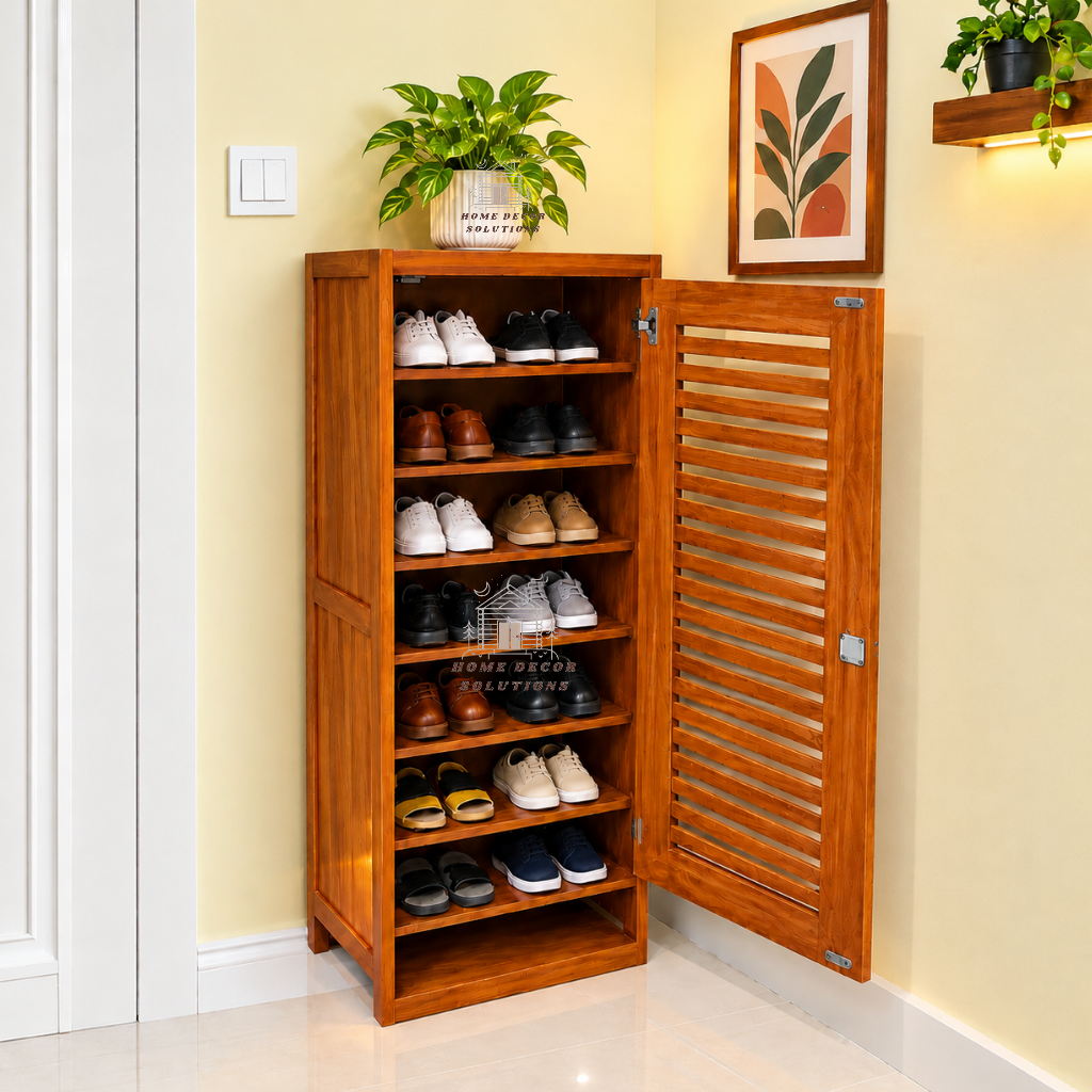 Space Saving 7-Tier Wooden Shoe Storage Cabinet for Home