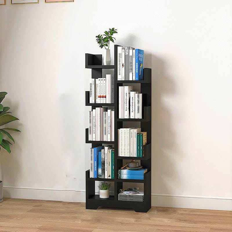 6 Tier L-Shaped Wooden Bookshelf