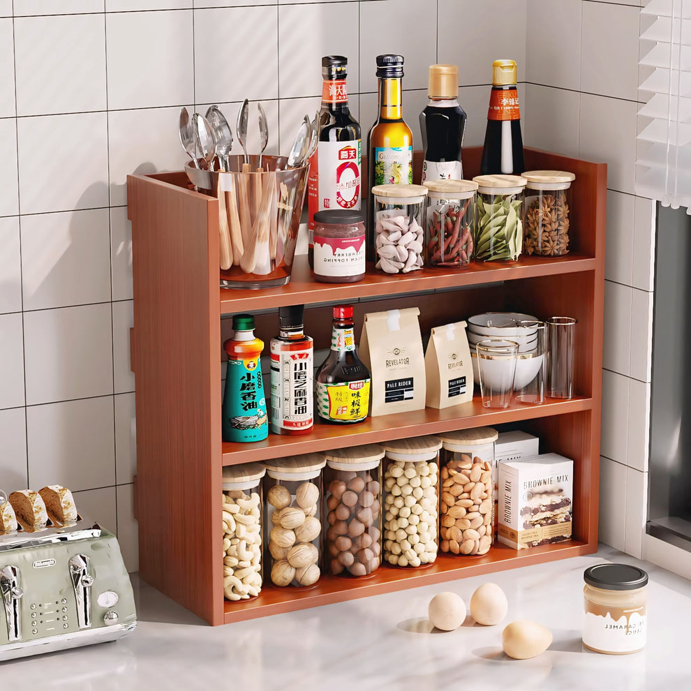 Stylish wooden kitchen shelf for your beautiful kitchen storage