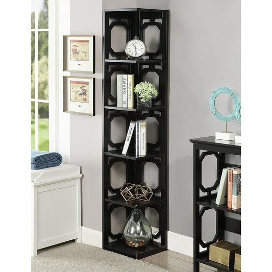 5 Tier Wooden Corner Bookcase