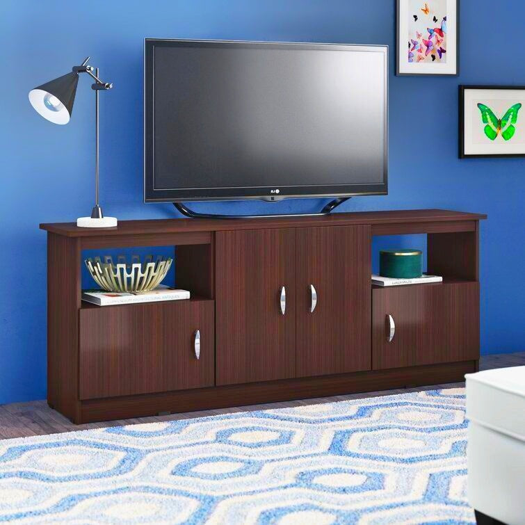 Modern 4-Door Wooden TV Cabinet