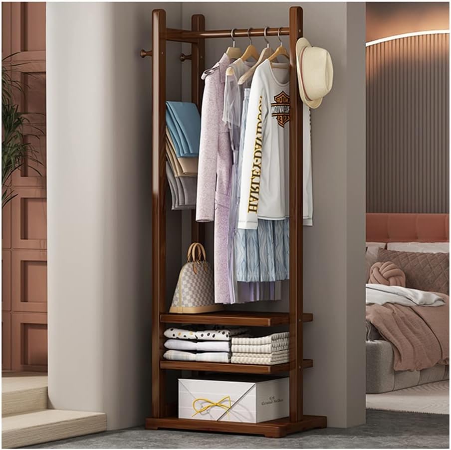 Wooden Multi Layer Alna With 3 Side Hook And 2 Shelf For Bedroom| wooden cloth stand