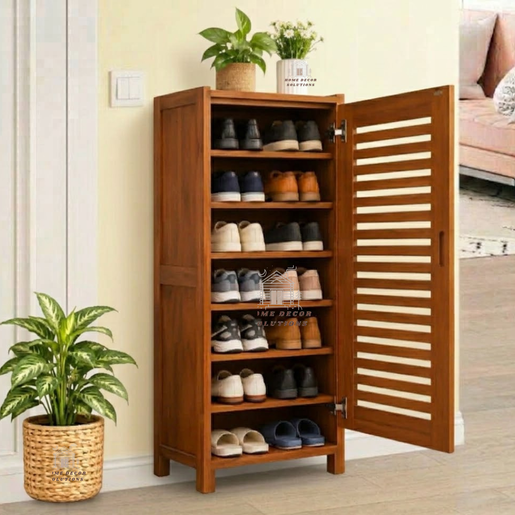 Space Saving 7-Tier Wooden Shoe Storage Cabinet for Home