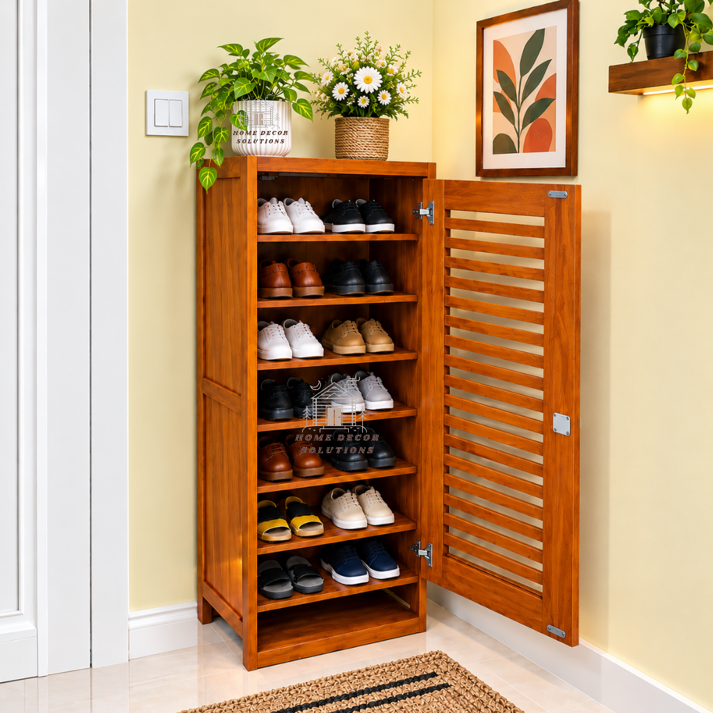Space Saving 7-Tier Wooden Shoe Storage Cabinet for Home