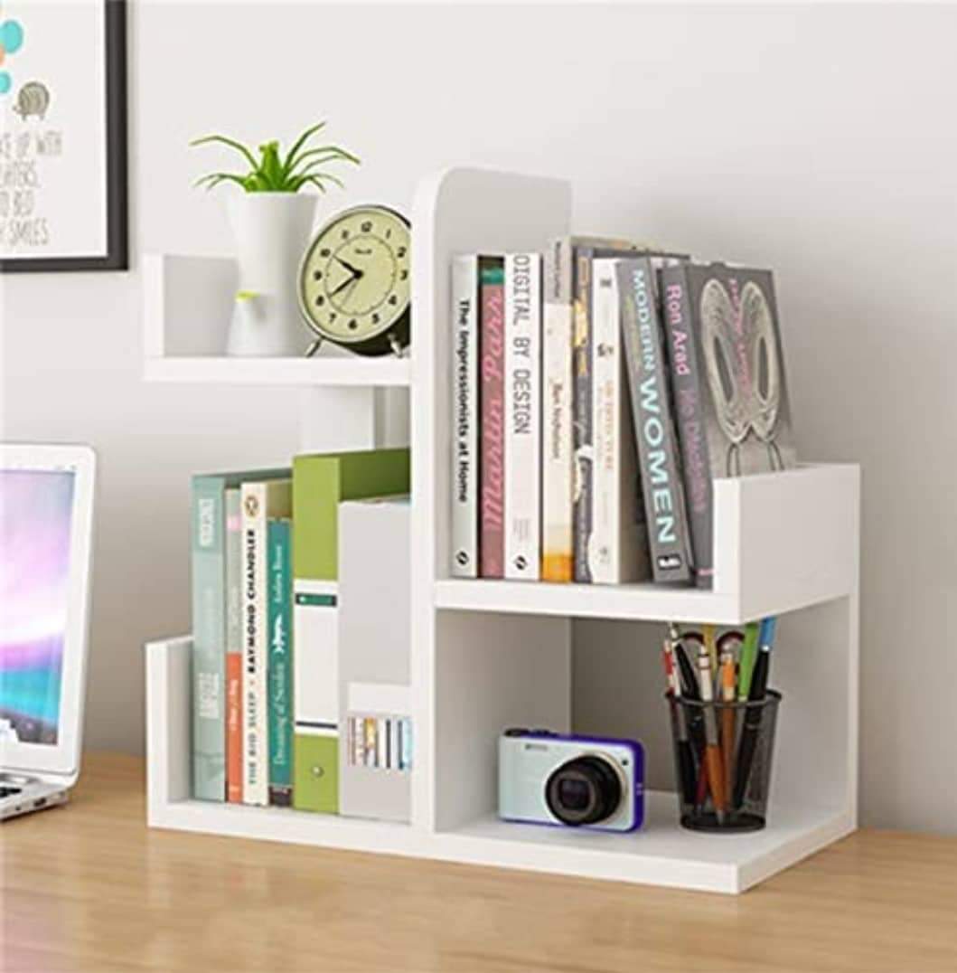 Wooden L-Shape Mini Book Shelf For Office/ Home