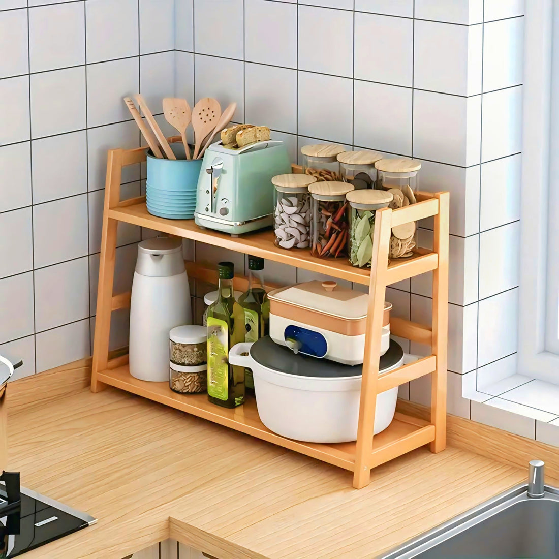 Wooden Kitchen Rack