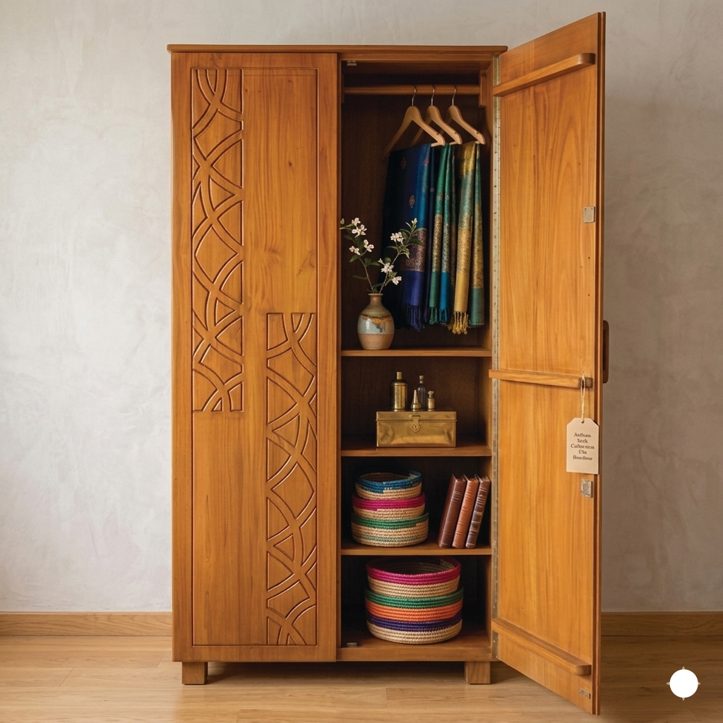 Elegance Solid Wood 2-Door Wardrobe