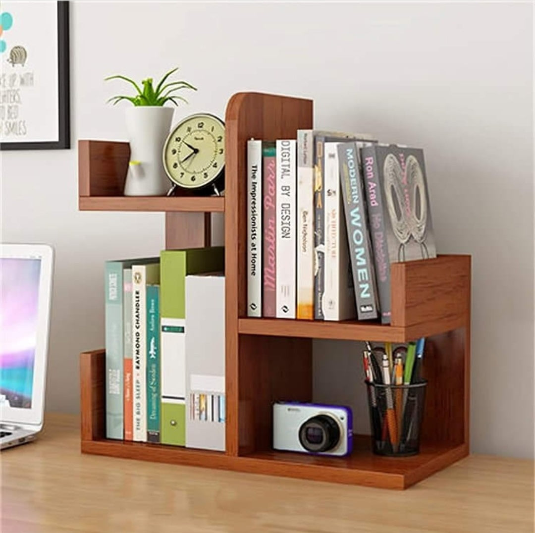 Wooden L-Shape Mini Book Shelf For Office/ Home