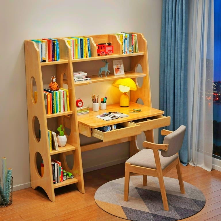 Wooden Interactive Table and Chair Set for Kids